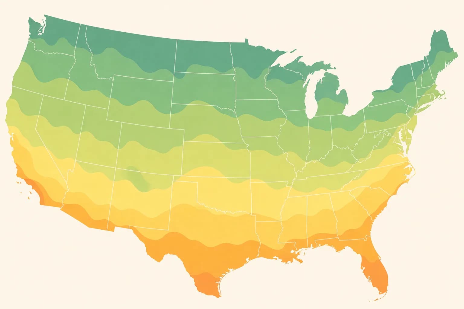 USDA hardiness zone map of the United States